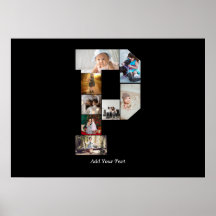 Zwart-wit Letter P Fotocollage