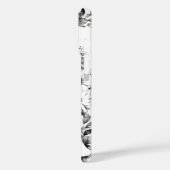 Zwart-wit Letter R Elegante Bloemen Waterverf Case-Mate iPhone Case (Achterkant / Links)