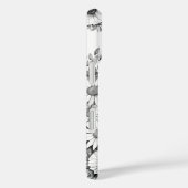 Zwart-wit Letter R Elegante Bloemen Waterverf Case-Mate iPhone Case (Achterkant / Rechts)