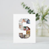Zwart-wit Letter S Foto Collage Aankondiging (Staand voorkant)