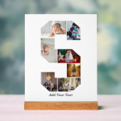 Zwart-wit Letter S Foto Collage Acryl Bord (Neutraal)