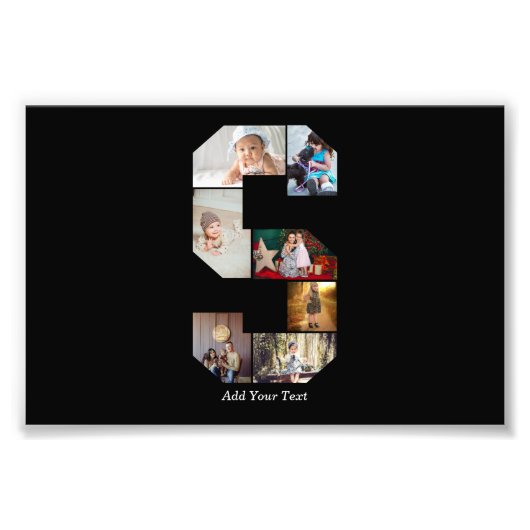 Zwart-wit Letter S foto collage Afdruk (Voorkant)