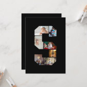 Zwart-wit Letter S Foto Collage Kaart (Voorkant / Achterkant in situ)