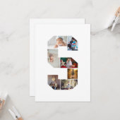 Zwart-wit Letter S Foto Collage Kaart (Voorkant / Achterkant in situ)