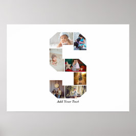 Zwart-wit Letter S Foto Collage Poster