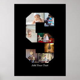 Zwart-wit Letter S foto collage Poster