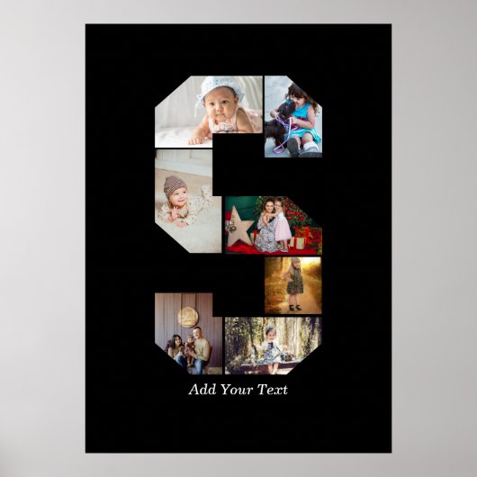 Zwart-wit Letter S foto collage Poster (Voorkant)