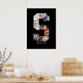 Zwart-wit Letter S foto collage Poster (Keuken)