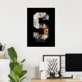 Zwart-wit Letter S foto collage Poster (Thuiskantoor)