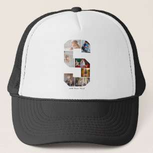 Zwart-wit Letter S foto collage Trucker Pet