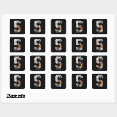 Zwart-wit Letter S Foto Collage Vierkante Sticker (Vel)
