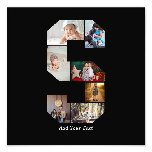 Zwart-wit Letter S Fotocollage Foto Afdruk (Voorkant)