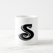 Zwart wit Letter S Monogram Koffiemok (Center)