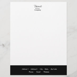 Zwart & Wit Letterhead Trendy Minimal Gepersonaliseerd Briefhoofd
