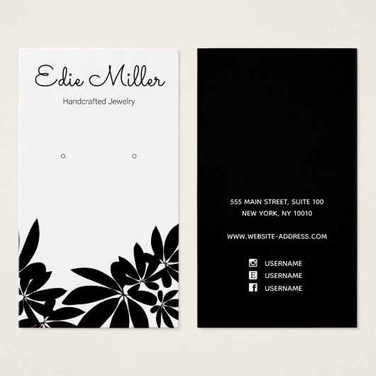 Zwart wit lettertype lettertype lettertype visitekaartje (Voorkant /achterkant)