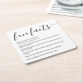 Zwart Wit Leuk Feiten vermeld Gepersonaliseerd Kartonnen Onderzetters (Schuin)