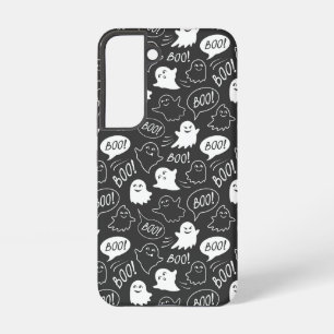 Zwart-wit leuk halloweenpatroon met stippen samsung galaxy hoesje