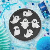 Zwart & Wit Leuk Spook Halloween Feest Papieren Bordje (Feest)