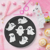 Zwart & Wit Leuk Spook Halloween Feest Papieren Bordje (Feest)