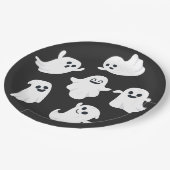Zwart & Wit Leuk Spook Halloween Feest Papieren Bordje (Gekanteld)