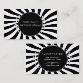 Zwart-wit leuke grillige strepen visitekaartje (Voorkant / Achterkant)