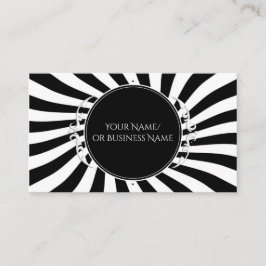 Zwart-wit leuke grillige strepen visitekaartje