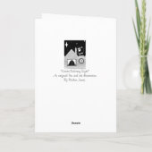 Zwart-wit Leuke Kerstman met zak op dak Feestdagen Kaart (Achterkant)