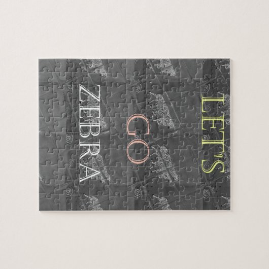 Zwart-wit, leuzen Go Zebra Hakuna Matata motief Legpuzzel (Horizontaal)