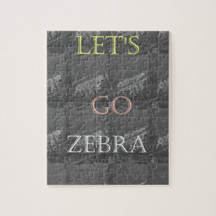 Zwart-wit, leuzen Go Zebra Hakuna Matata motief Legpuzzel