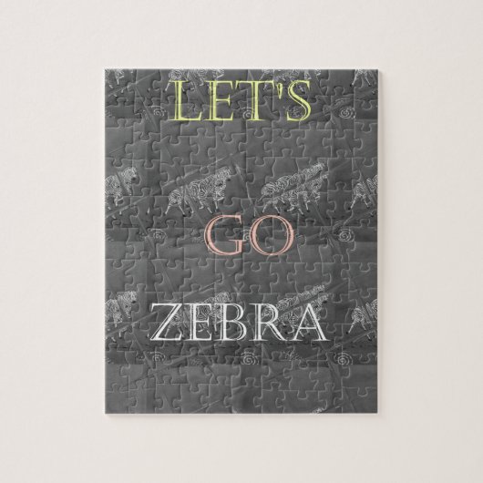 Zwart-wit, leuzen Go Zebra Hakuna Matata motief Legpuzzel (Verticaal)