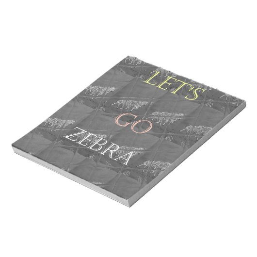 Zwart-wit, leuzen Go Zebra Hakuna Matata motief Notitieblok (Linkerzijde)