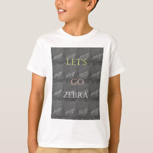 Zwart-wit, leuzen Go Zebra Hakuna Matata motief T-shirt
