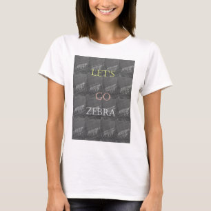 Zwart-wit, leuzen Go Zebra Hakuna Matata motief T-shirt