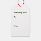 Zwart & Wit Lezen Kerstman op Groen Cadeaulabel (Achterkant)