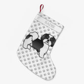 Zwart-wit Lhasa Apso Cartoon Dog & Name Kleine Kerstsok (Voorkant (Hangend))