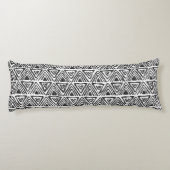 Zwart & Wit Lichaam Kussen - Boho Etnisch (Achterkant)