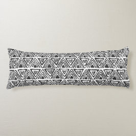 Zwart & Wit Lichaam Kussen - Boho Etnisch