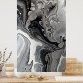Zwart wit, licht Abstract grijs, zilver Poster (Keuken)