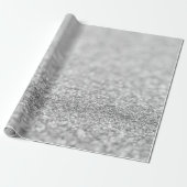 Zwart-wit licht faux glitter schittert cadeaupapier (Uitgerold)
