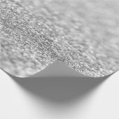 Zwart-wit licht faux glitter schittert cadeaupapier (Hoek)