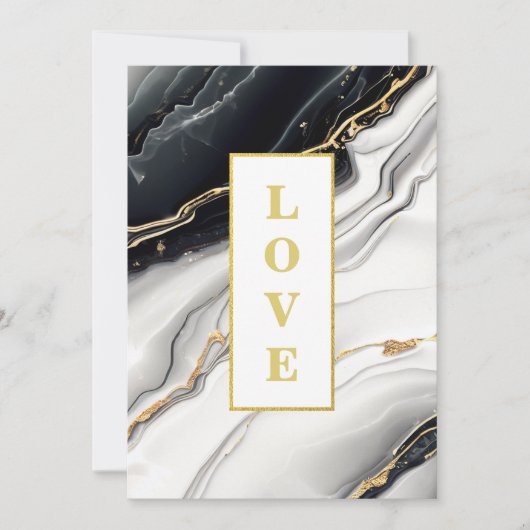 *~ ZWART WIT LIEFDE AR66 QR + RSVP Agaat Bruiloft Kaart (Voorkant)