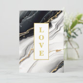 *~ ZWART WIT LIEFDE AR66 QR + RSVP Agaat Bruiloft Kaart (Staand voorkant)