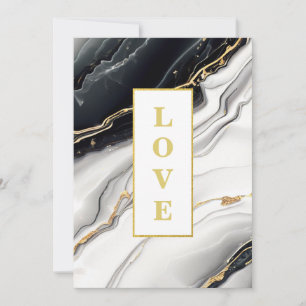 *~ ZWART WIT LIEFDE AR66 QR + RSVP Agaat Bruiloft Kaart