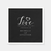 Zwart-wit liefde faalt nooit Bijbelvers bruiloft Servet (Voorkant)