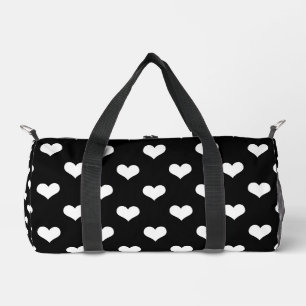 Zwart Wit Liefde Hart Patroon Ontwerp Plunjezak