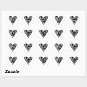 Zwart-wit LIEFDE hart Ronde Sticker (Vel)