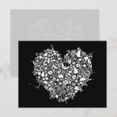 Zwart Wit Liefde Hart Vormt Briefkaart (Voorkant / Achterkant)