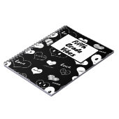 Zwart-wit Liefde Harten Vijfde Grade Vibes Notitieboek (Linkerzijde)