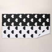 Zwart Wit Liefde Hartpatroon Badhanddoek (Badhanddoek)