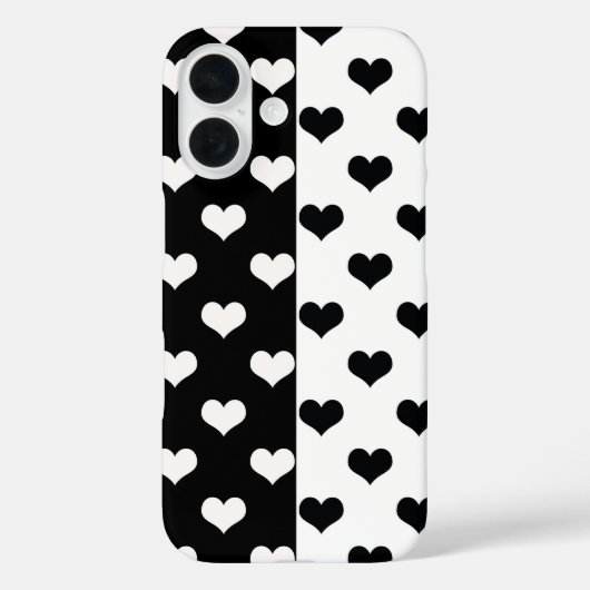 Zwart Wit Liefde Hartpatroon Case-Mate iPhone Case (Achterkant)